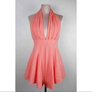 Peach Halter Romper